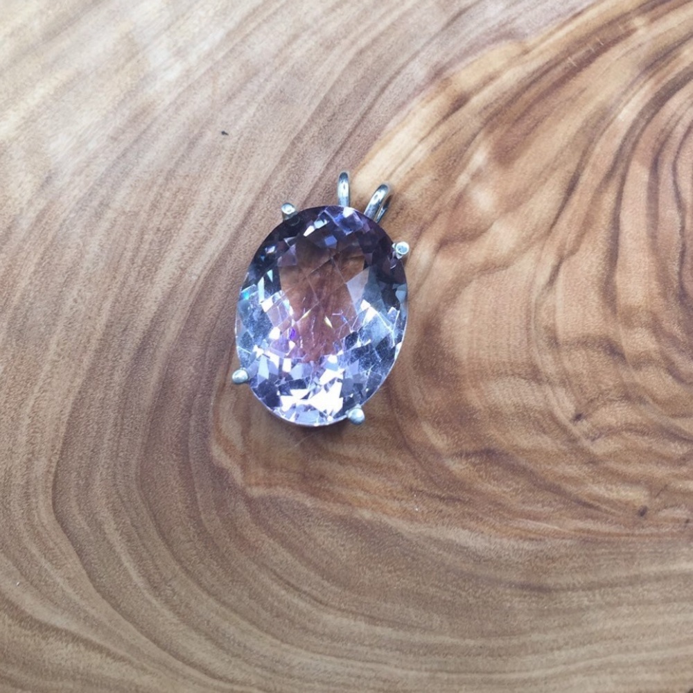Sterling silver Pink topaz pendant